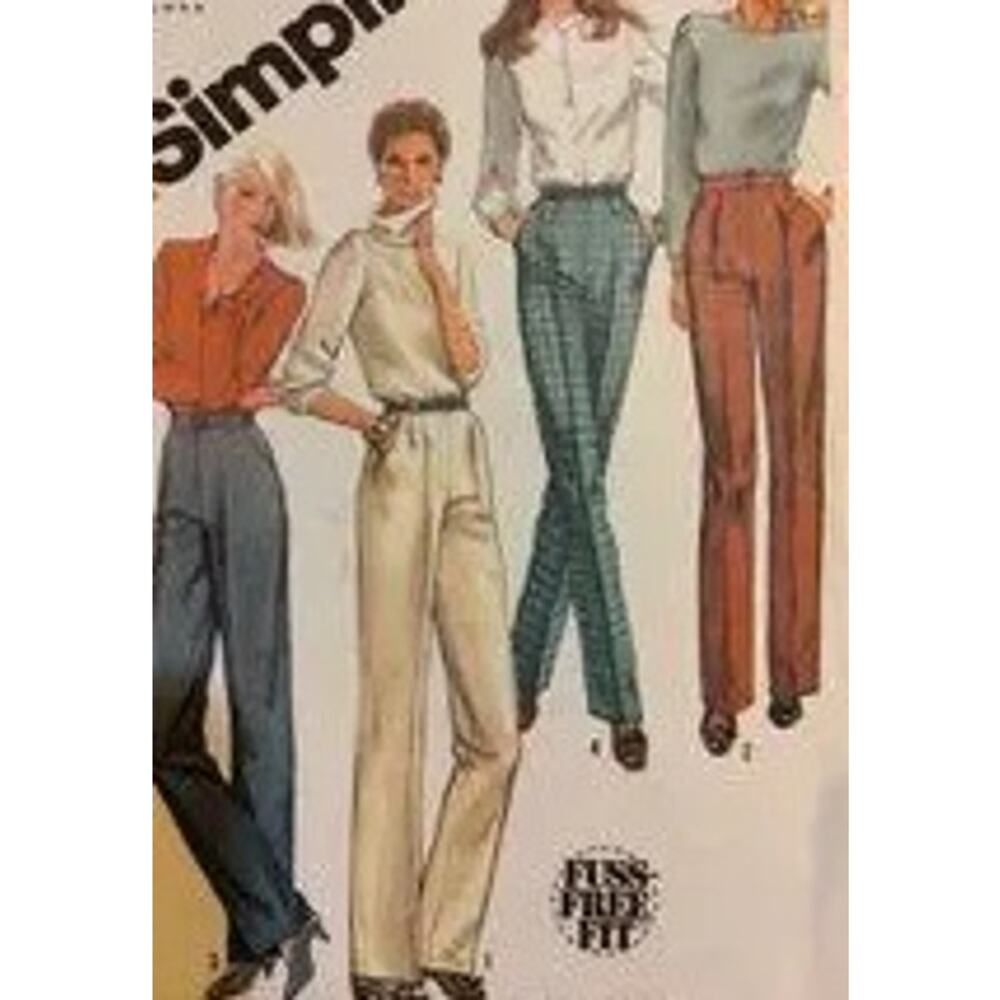 Simplicity 5205 Pant Pattern 18 Miss Uncut Vintage Front Zip Pockets Belt Loops